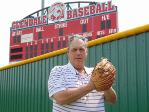 Left-hander Brad Simmons, one of our Diamond 9s to be honored May 27, led Glendale High School to the 1976 state championship.