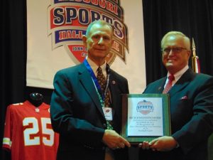 Rich Johanningmeier, left, with MSHOF President and Executive Director Jerald Andrews