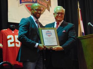 Eddie Kennison with Missouri Sports Hall of Fame President and Executive Director Jerald Andrews
