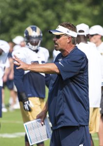 St. Louis Rams defensive coordinator Gregg Williams during a NFL football practice, on August 4, 2014, at the team's training facility in St. Louis. (Photo by Scott Rovak)
