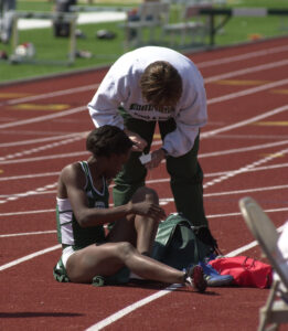 Helping Student Athlete at Meet